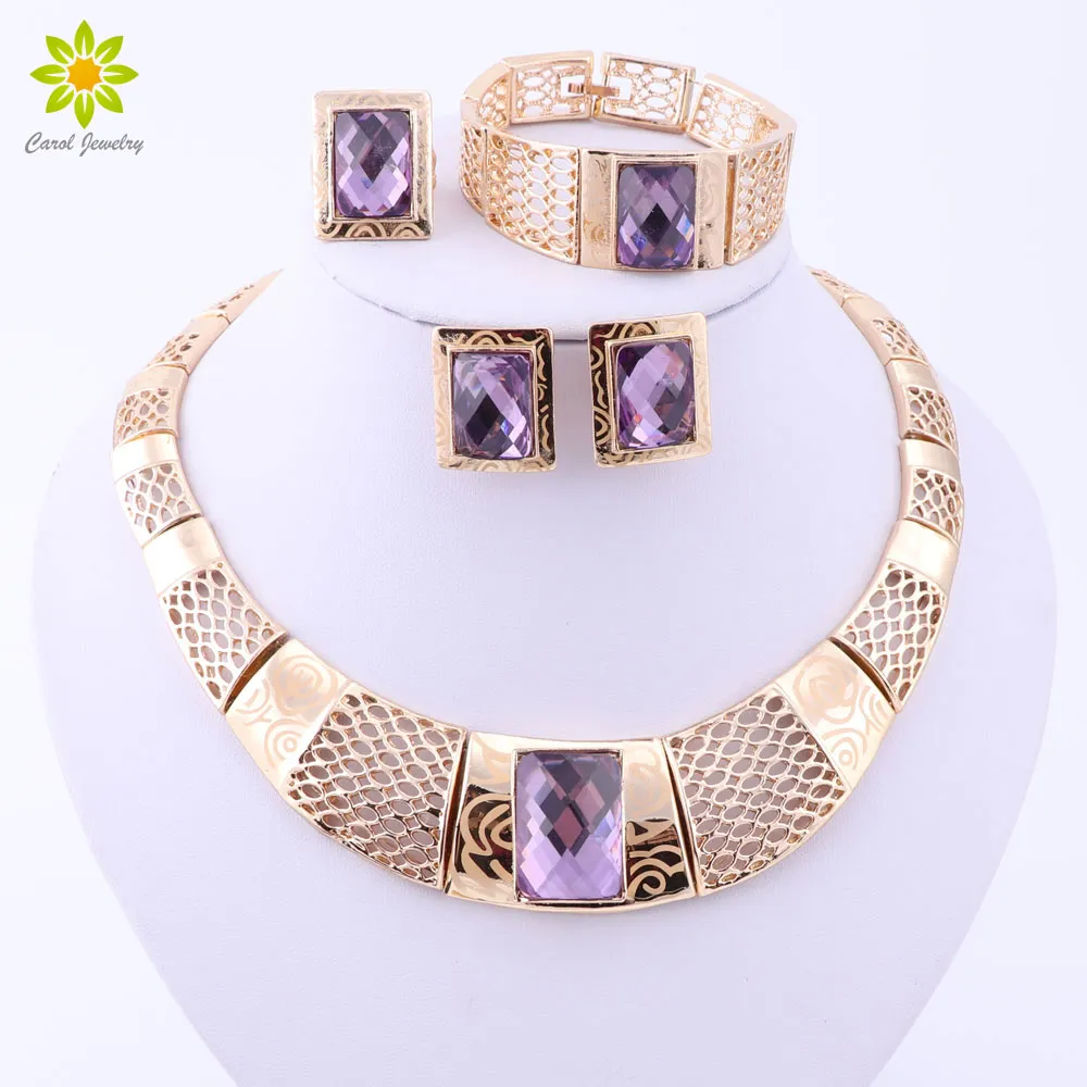 Mode Nigeriaanse Bruiloft Vergulde Afrikaanse Kralen Sieraden Sets Voor Vrouwen Party Trendy Dubai Sieraden Set Bruiloft Accessoires