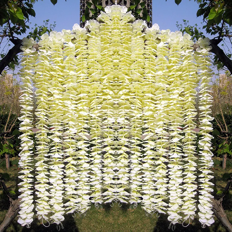 79" 2Meter long Elegant Artificial Orchid flower Wisteria Vine Rattan For Wedding Centerpieces Decorations Bouquet Garland Home Ornament