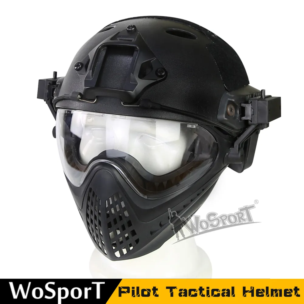 DHgate.com:WoSporT Tactical Helmet with Removable Mask for Airsoft ...