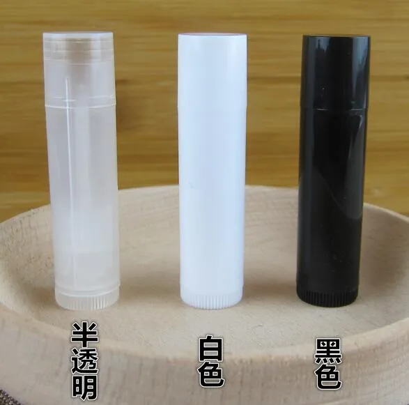 2016 Wholesale 100 Pcs/Lot 5ml Cosmetic Empty Chapstick Lip Gloss Lipstick Balm Tube + Caps Container Free Shipping