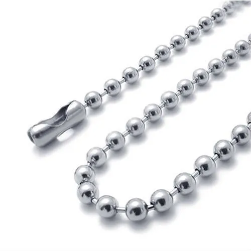 Wholesale 304 Stainless Steel Beaded Ball Chain Necklace Chains 45cm 50cm 60cm 70cm FN100