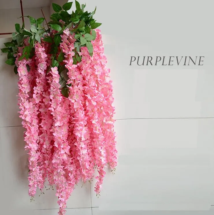 Artificial Wisteria Vine Rattan Silk Flower 1.64 Meter for Wedding Centerpieces Decorations Bouquet Garland Home Ornament