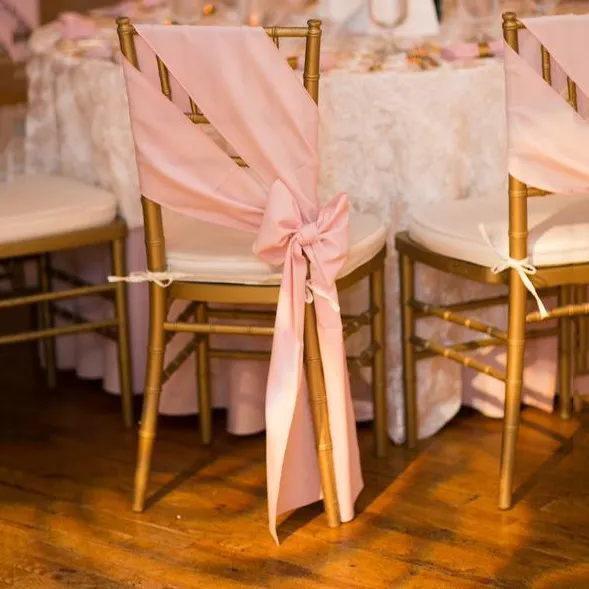 Elegant stol sash kan vara knuten till båge stol täcker för bröllop satin skräddarsydda hög kvalitet 2016 bröllop dekorationer fabrik försäljning ny