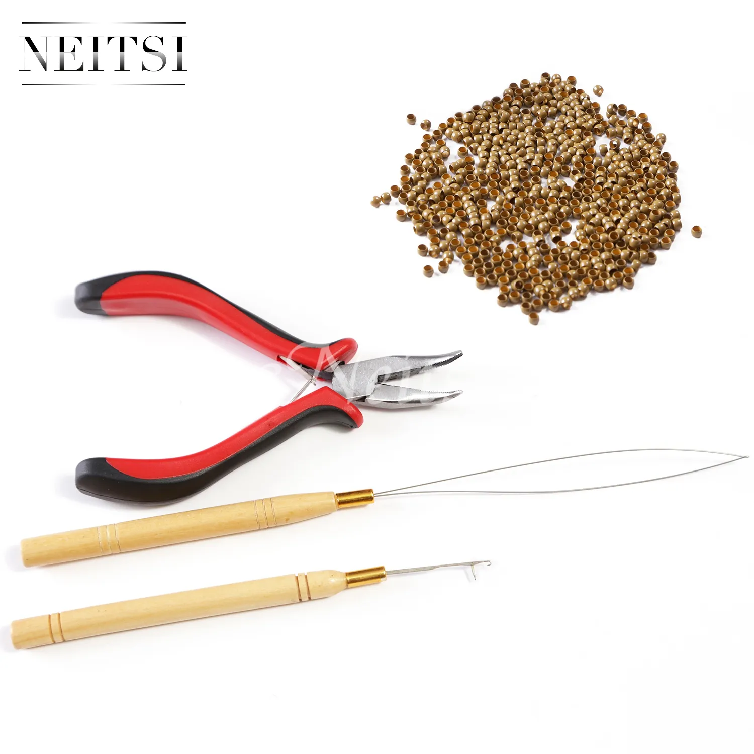 Neitsi Professional Kit Hair Extension Tools Nano Ring Beads7519424