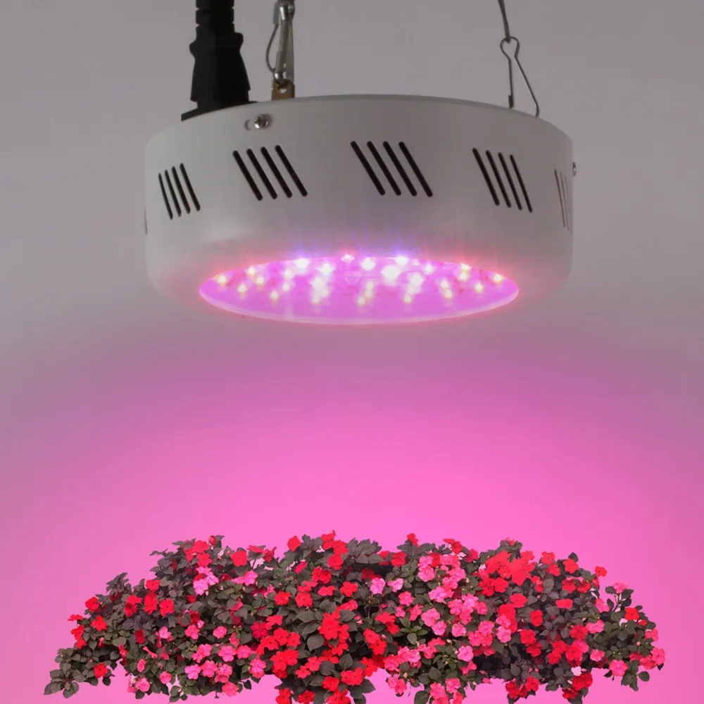 Gorąca sprzedaż 138W UFO LED Rosną światła 46x3W Pełna widmo Światło do hydroponiki roślin cieplarnianych rosną namiot / box US / DE / CA / AU