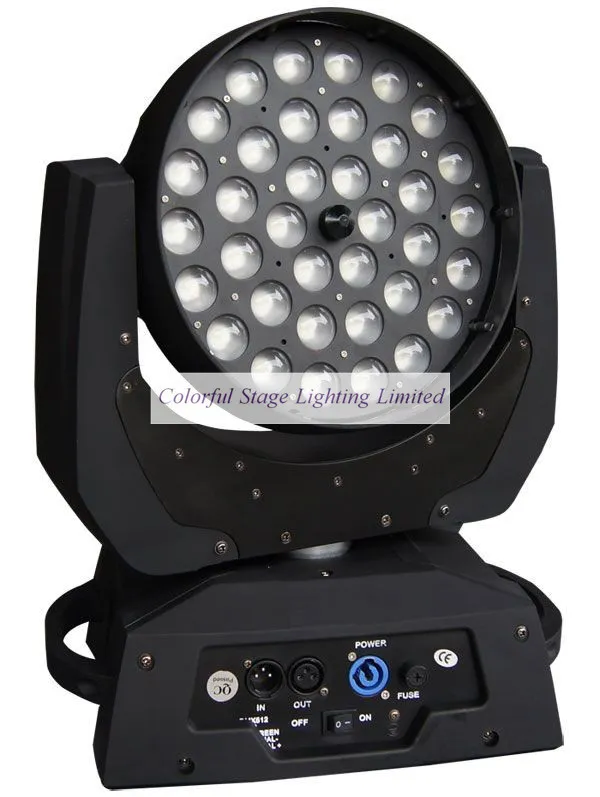 Gratis frakt Högkvalitativ 36x10W RGBW 4 i 1 LED Zoom Moving Head Light Quad LED Wash Tunna Heads