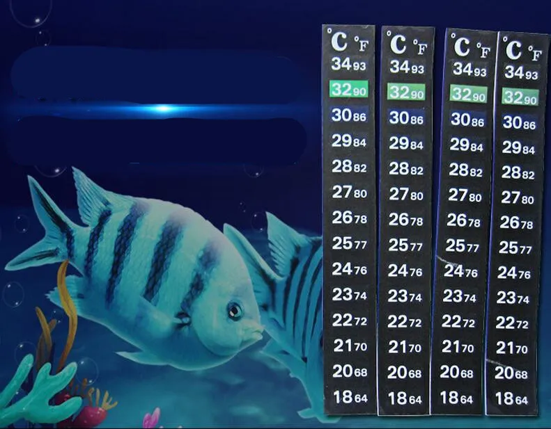LOT Högkvalitativ Dual Scale CF Digital Aquarium Fish Tank Thermometer Change Color Temperatur Sticker7029503