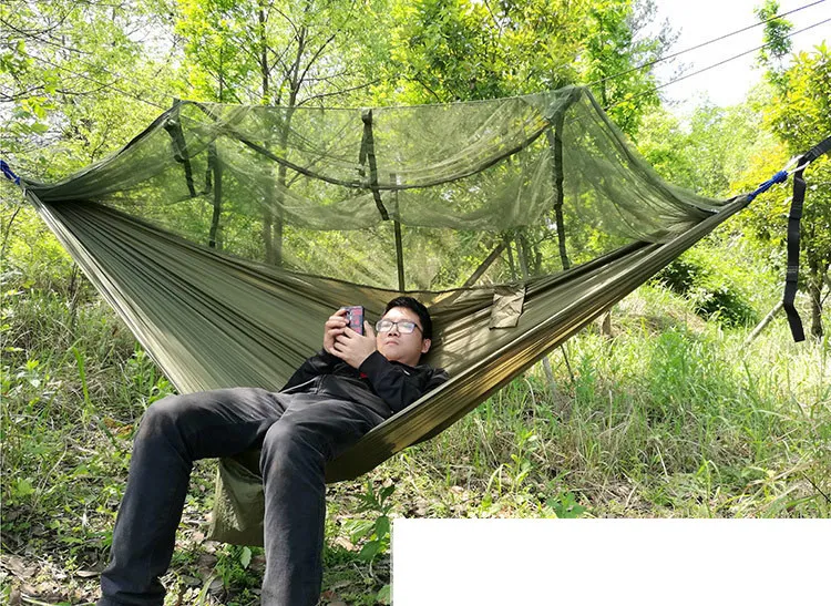 Tenda d'aria in poliestere Tenda automatica semplice apertura 2 persona Facile Carry Quick Hammock con reti da letto Tende aria estiva all'aperto Trasporto veloce