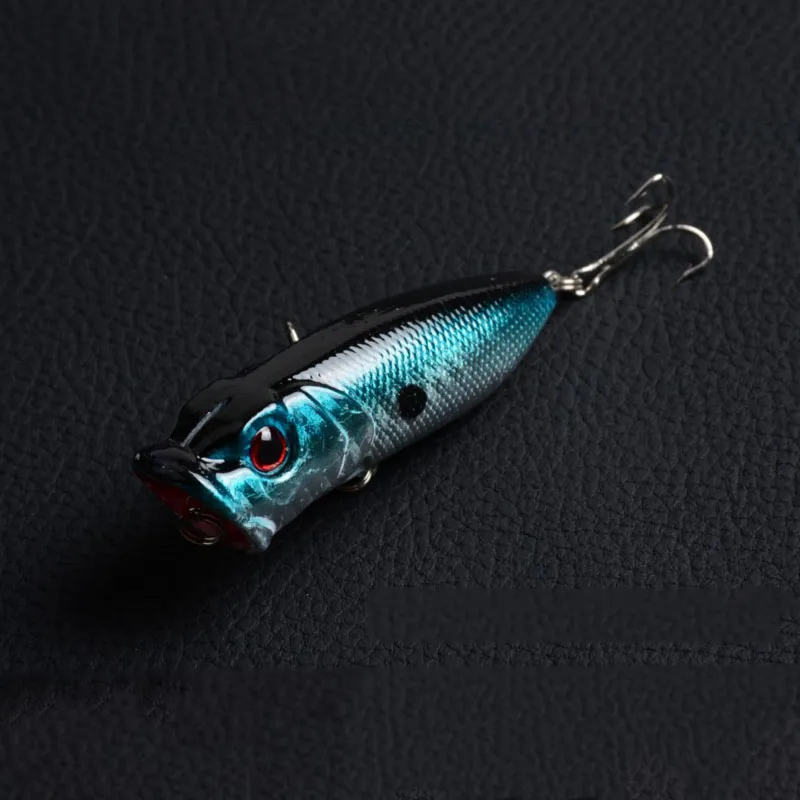 DHL -levering 5 kleur 0,46 ons 2,56 inch vissen lokaas drijvende topwater popper Poper Lure met haken Crankbait hard aas