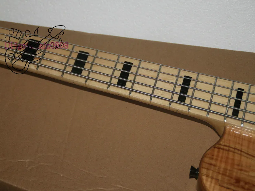 Custom 5 Strings Bass Guitar HOT SALE 5 strings Electric bass guitar Natural one piece body OEM available High Quality