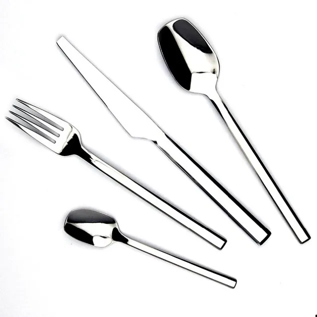 JANKNG 4 Stks/partij Top Kwaliteit Yayoda sliverStainless Stalen Bestek Spiegel Gepolijst Mes Vork Lepel Thee Lepel Set Westerse Servies sets Gratis