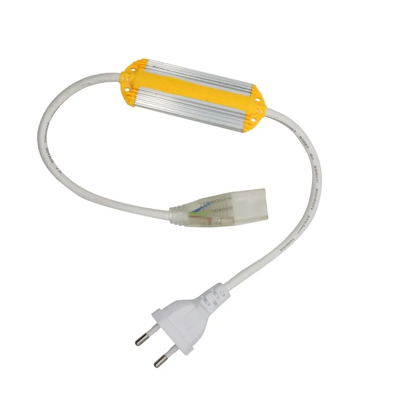 AC220V voeding Stroom plug voor 120LEDS / M 220V SMD 5730/5630 LED Strip Wit Warm Wit Dimbaar Flexibel Tape Light