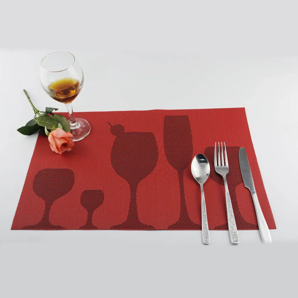 Jankng 4 st / parti pvc placemat matbord mattor västra flaska design bar matta kök middagskål tallrik platta bord dekoration