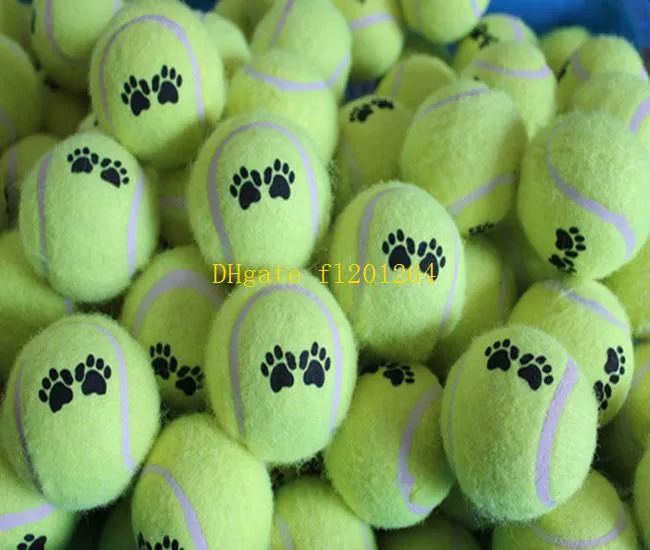 50 stks / partij goedkoopste Pet Dog Toy Tennis Balls Run Catch Throw Play Toy Chew Toys Willekeurige Kleuren