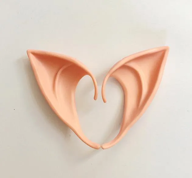 Uzun Protez Peri Pixie Elf Ear Cadılar Bayramı Partisi Lateks Kulak İpuçları Uzaylı Vampir Peri Cosplay Prop Anime Tema Dekor 10cm 12cm G8581225