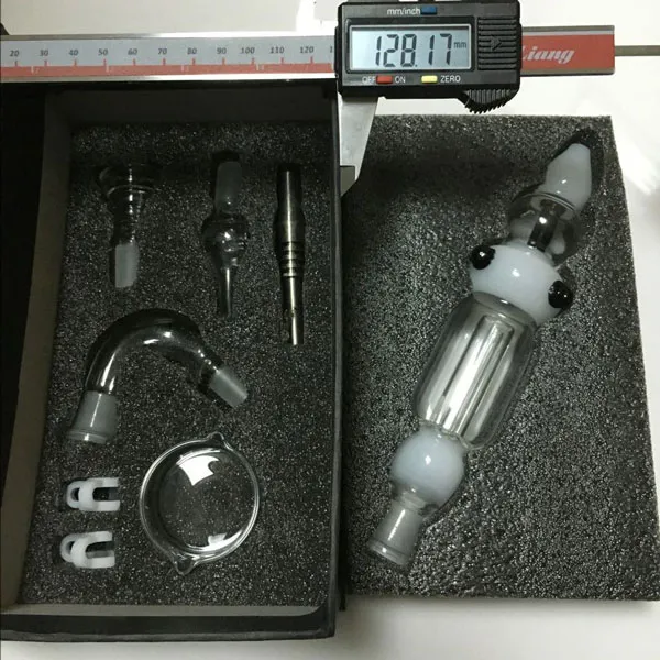 Hookahs Duas funções coletor nector Tubos de água de vidro para fumar com pregos de titânio quartzo unhas dabber prato ashcatcher bongs