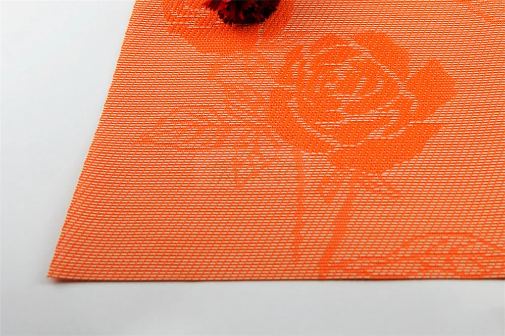 JANKNG Flower Table Mat Heat-insulated PVC Romantic Rose Lover Pad Placemat Kitchen Dinnerware Dinning Pad Table Mat