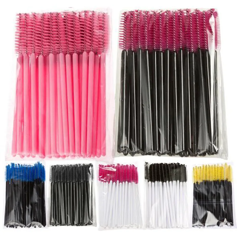 Wegwerp Eyelash Borstels Mascara Wands Applicator Wand Borstels Wimper Kam Borstels Spoolers Make-up Tool Kit 100pcs / Pack