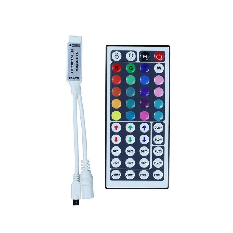 Contrôleur récepteur de télécommande IR LED, 44 touches 12V pour bande lumineuse RGB LED, 100 pièces, expédié par dhl fedex