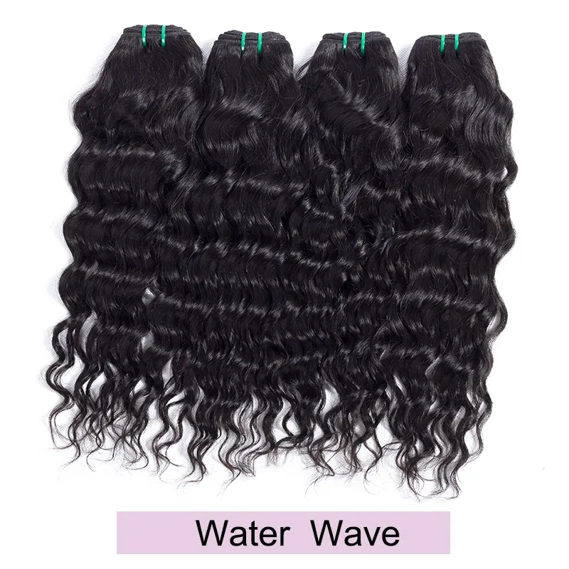 9A Virgin Unprocessed Straight Body Wave Human Hair Brazilian Kinky Curly Hair Weaves Bundles Malaysian Peruvian Water Deep Wave Hair Wefts