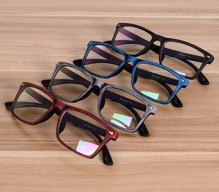 Lentille claire bois impression lunettes hommes femmes optique plein cadre Vintage rétro myopie lunettes 10 pièceslivraison gratuite