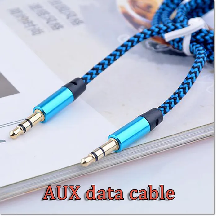 Novo 3.5mm AUX Cabos de Áudio Masculino para Masculino Estéreo Carro Extension AUX Cable para MP3 para Phone 10 Cores com Pacote de Varejo