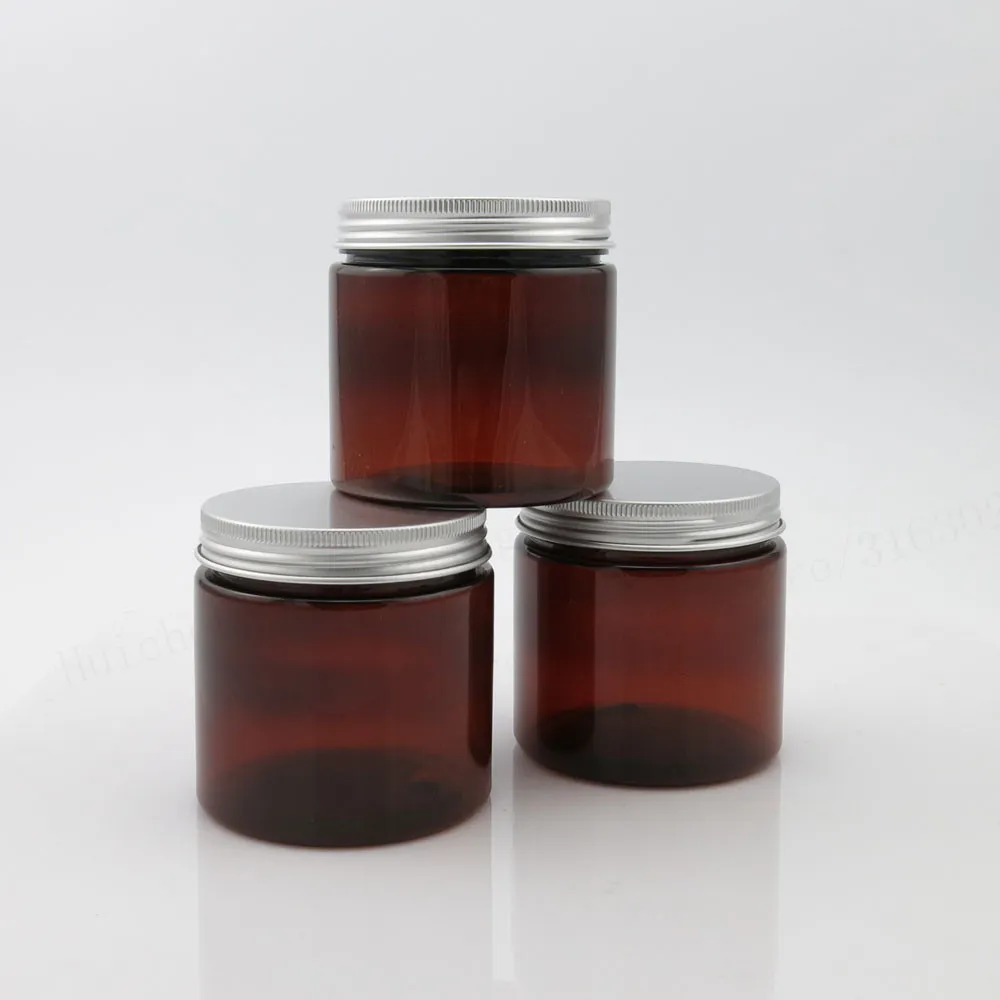 20 X 200ml Boş Amber PET Kavanoz, Alüminyum Kapaklı Mühür