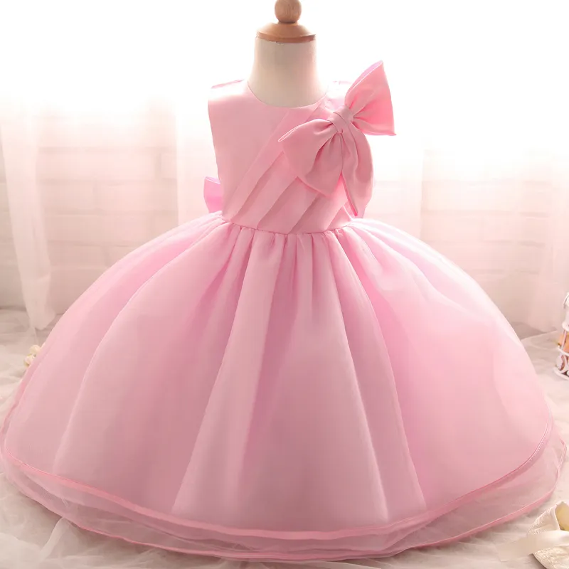 Wholesale- Amazing Toddler Girls Christening Gown Newborn Baby Girl Dress Sweet Wedding Party Tutu Birthday Dress Baby Boutique Clothing