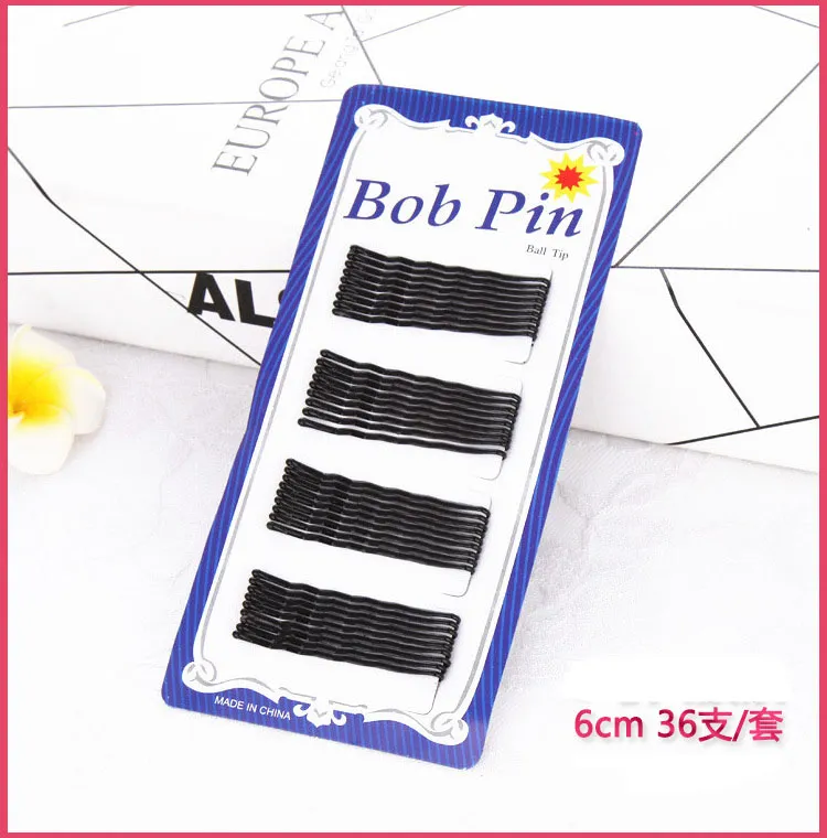 Black Bobby Pins Donna Accessori capelli Bob Pin Girls Capelli Clips Barrette Wave Straight BB Throfins gioielli da sposa 50Cards / 