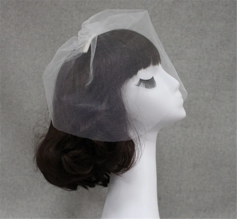 Vintage mariage mariée blanc cage à oiseaux voile visage bibi peigne coiffure accessoires de cheveux bandeau coiffure visage voiles bal Fash9229353