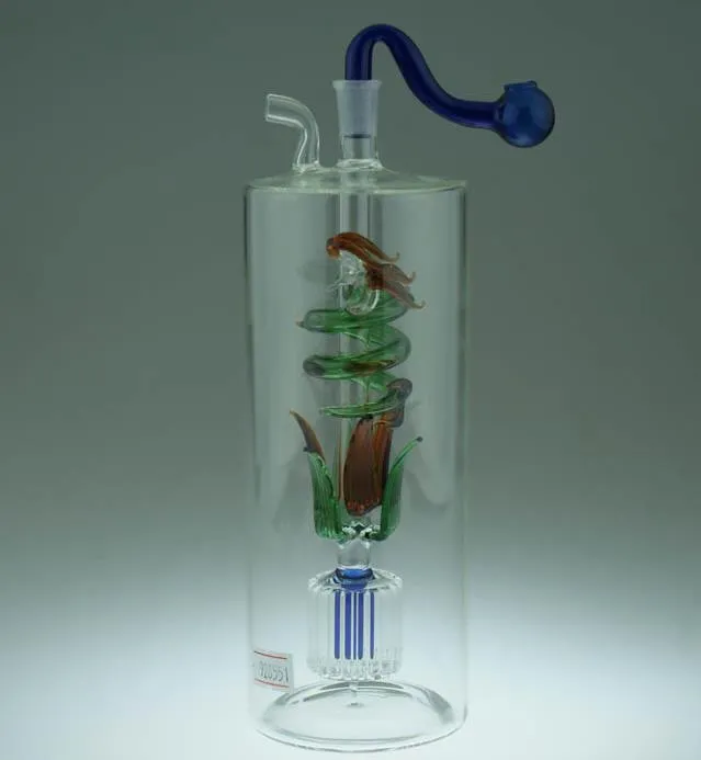 Dragão De Vidro Da Flor Do Cachimbo De Água ---- óleo bongs de vidro da tubulação de água de espessura pyrex mini heady líquido sci tubulação de água, cor de entrega aleatória