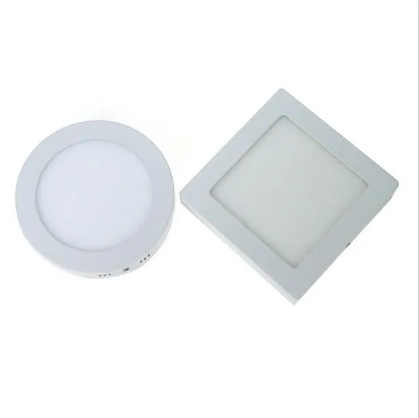 6W 12W 18W Yuvarlak Kare LED Panel Işık Yüzeye Montajlı Dimmable LED Tavan Downlight AC85-265V + LED Sürücü Ücretsiz Nakliye