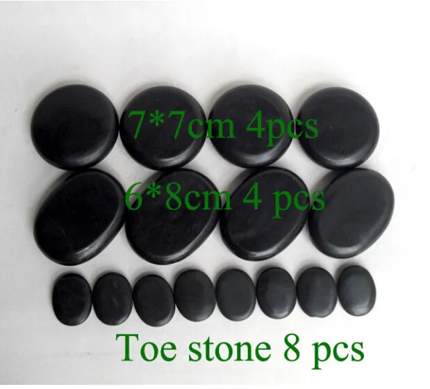 Massage Stones Energy Natural Conjunto Hot Spa Rock Basalt Stone com