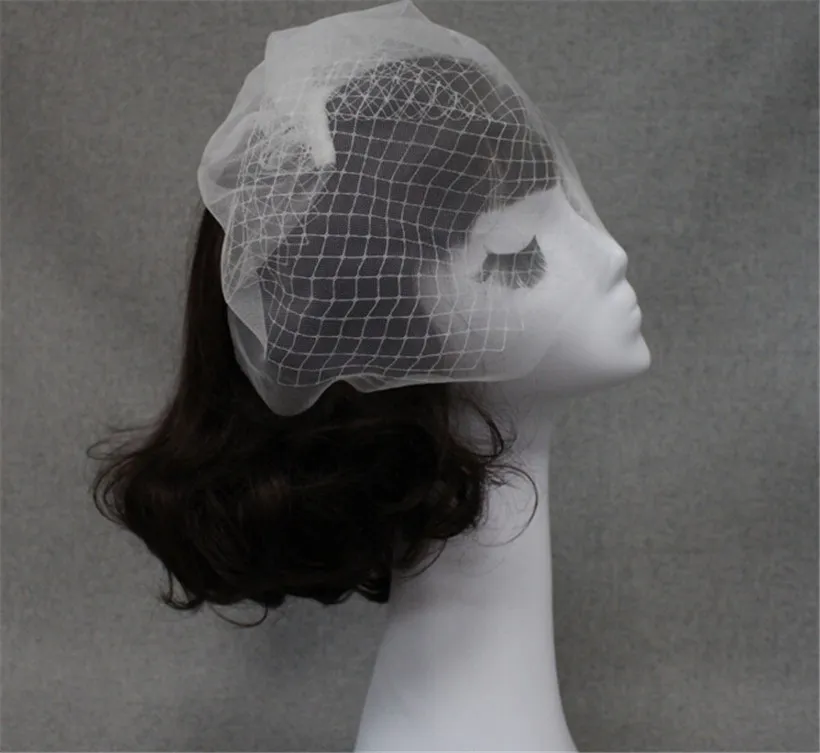 Fashion Wedding Bridal White Birdcage Veils Blusher Veils Face Net With Hair Peigt Accessoires Headry Party Prom Prom Heght5747712