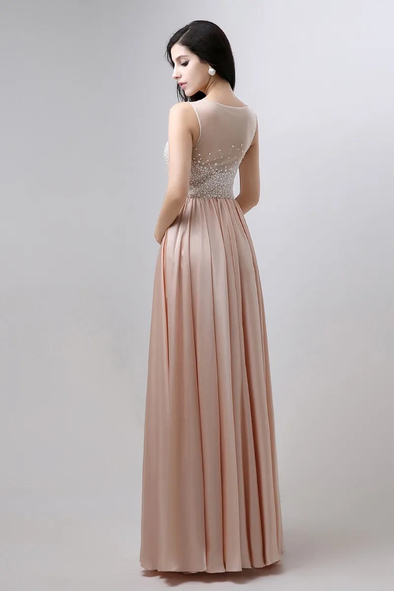 New 2021 Baby Pink Dresses Evening Jewel Sleeveless A Line Heavy Pearl Beaded On Top Formal Celebrities Prom Cocktail Party Dress7140365