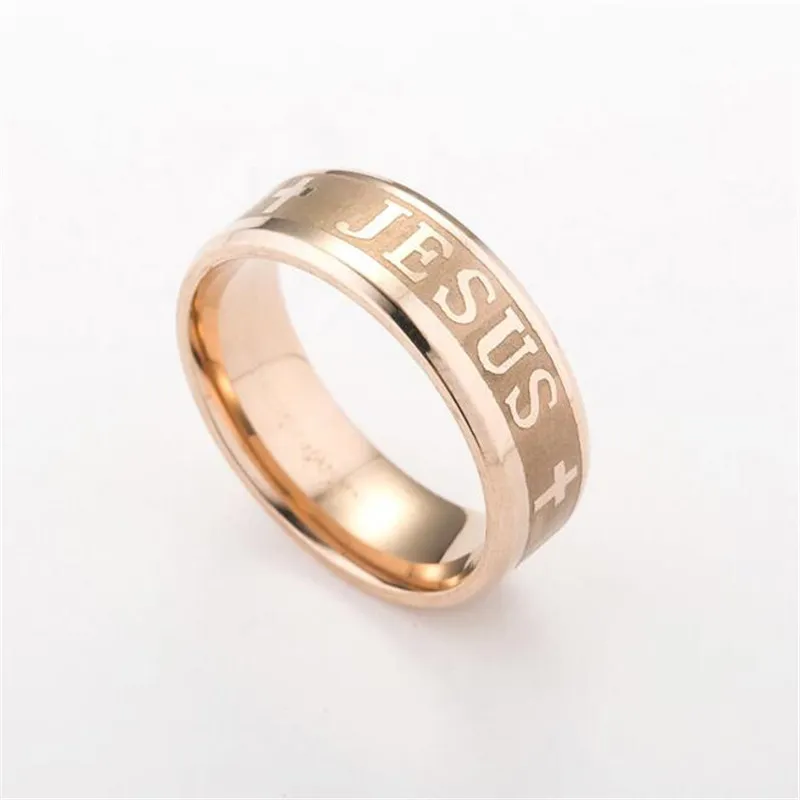 Rostfritt stål Jesus Kors Ringar Smycken Guld Silver Black Finger Ring För Kvinnor Män Ringar Hot Sale