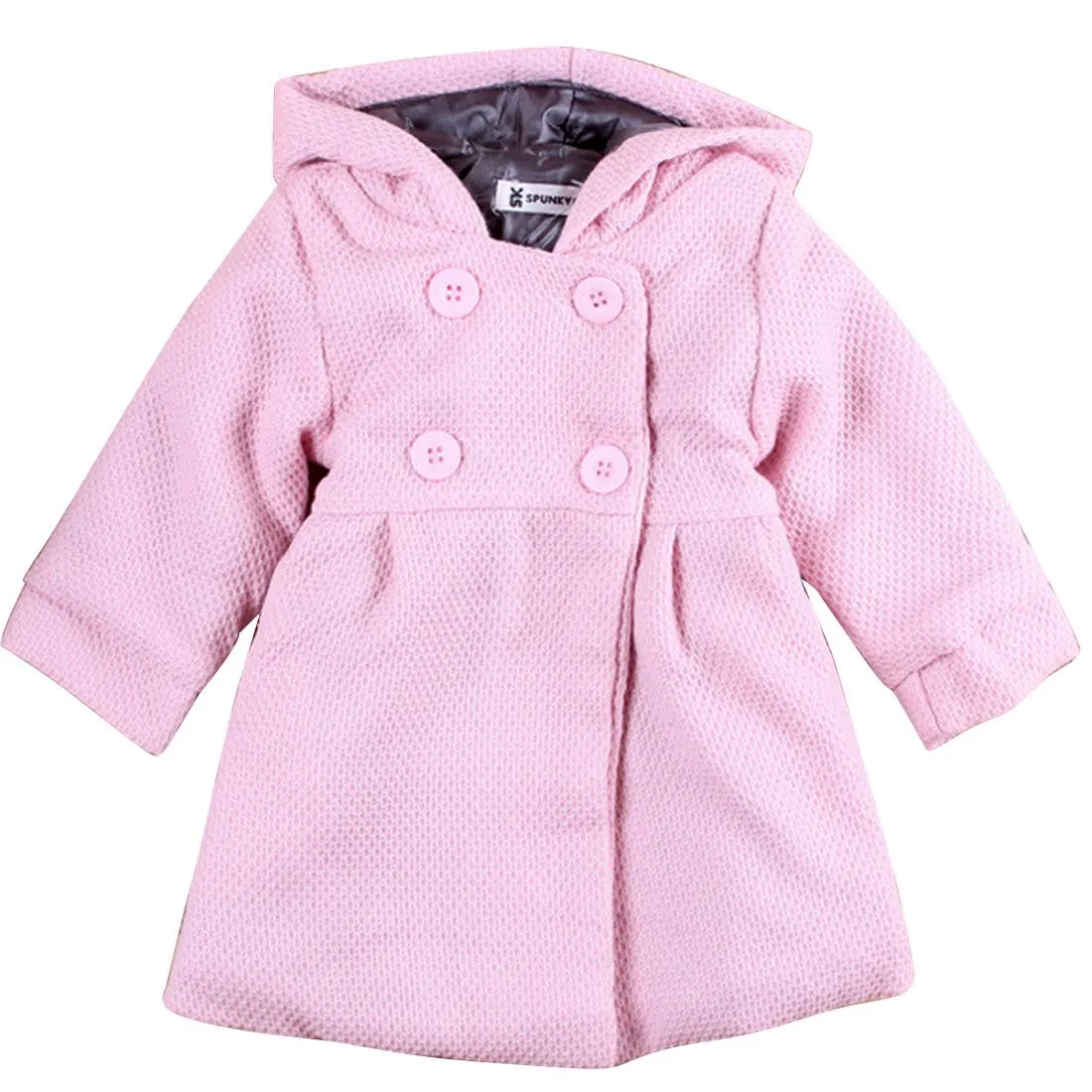 2016 Infant Baby Girl Winter Coats Warm Hooded Overcoat Pink/Red Kids