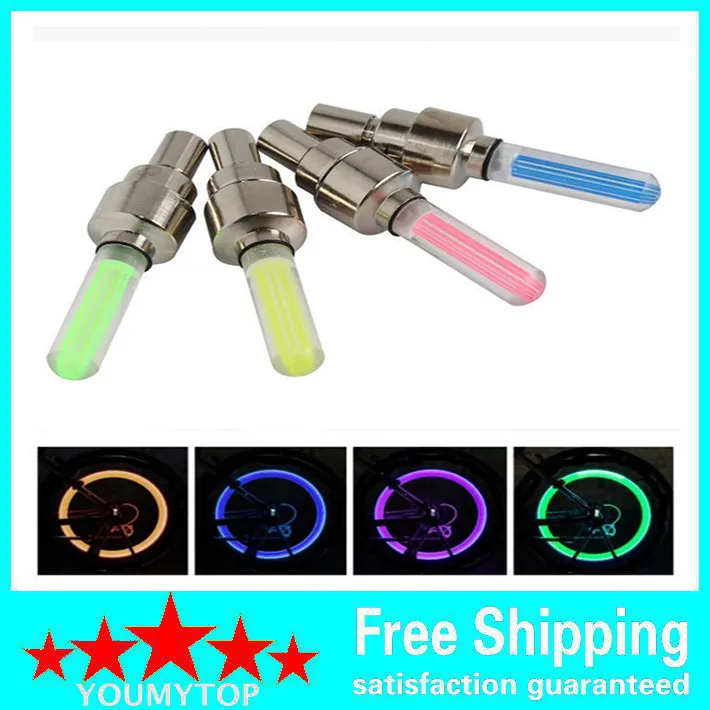 500pcs / lot Firefly Spoke LED Roue Valve Stem Cap Pneu Motion Neon Light Lampe Pour Vélo Vélo Voiture Moto Vente par youmytop