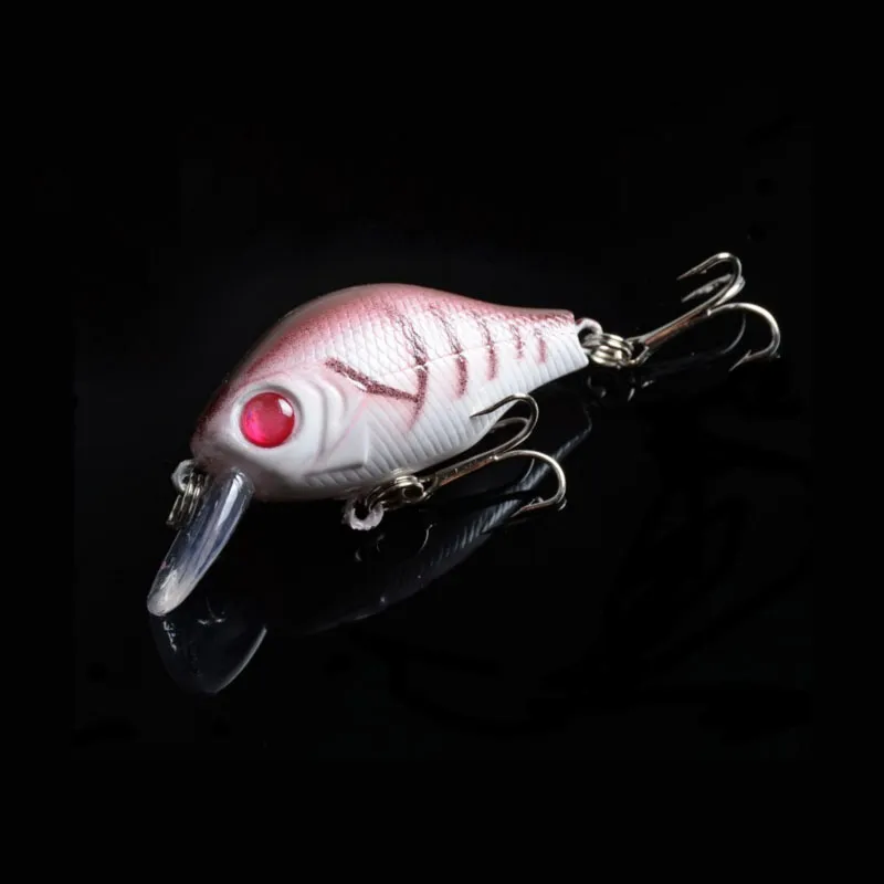 Plastic Fish Lure Bass Crankbait Cruk Aas Tackle 3D Eye Fishing Lures Opp zak verpakking 8,4 g / 5,5 cm