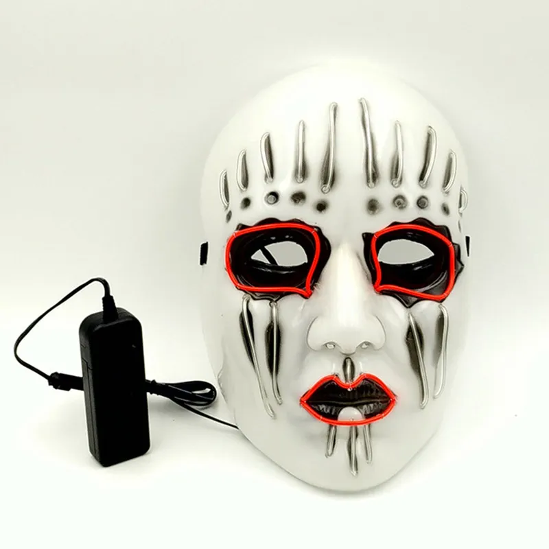 LED Maschere di Halloween EL Wire Glowing Mask Masquerade Festa di compleanno Carnevale Cosplay Maschere a pieno facciale Costumi di Halloween Regalo feste WX9-59