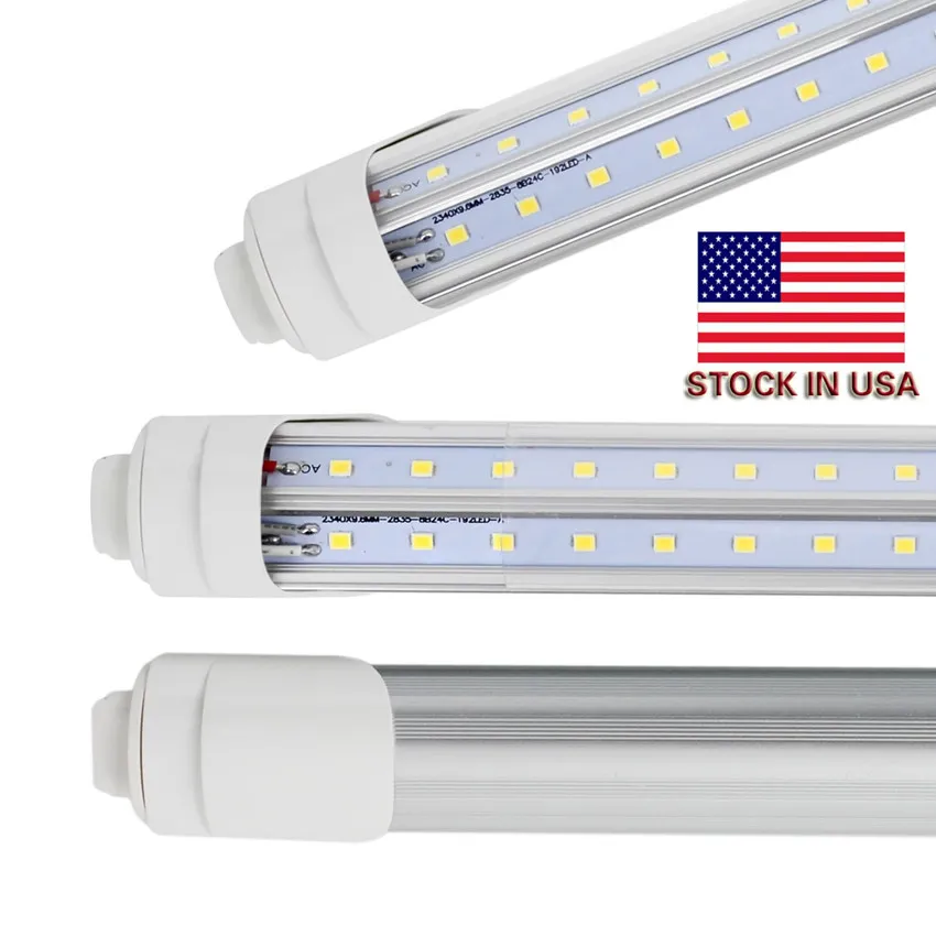 LED 8ft tüp R17D 45W 5000lm T8 FA8 LED Işıklar Çift Sıra 2.4 metre 72W Gün Işığı 4000-5000K Soğuk Beyaz 6000-7000K