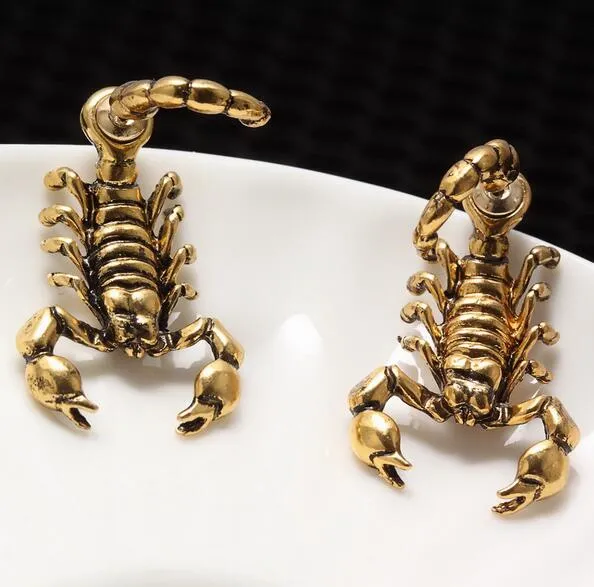 New Fashion Punk Black Gold Silver bizarre Animal Scorpion Stud Earrings For Women brincos Jewelry HJIA587