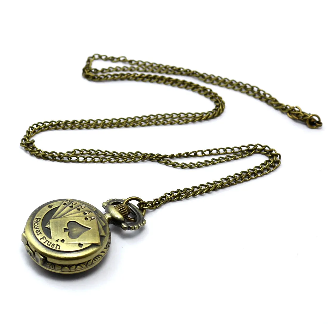 Il quarzo all'ingrosso guarda le vigilanze di tasca PW054 del bronzo della catena della collana delle vigilanze