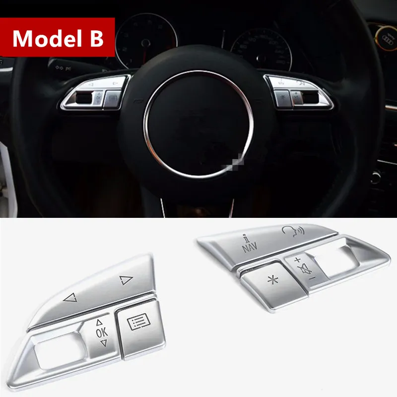 Car styling Atuo steering wheel switch buttons Trim decoration Frame Covers  stickers for Audi A3 8V S3 Interior Accessories