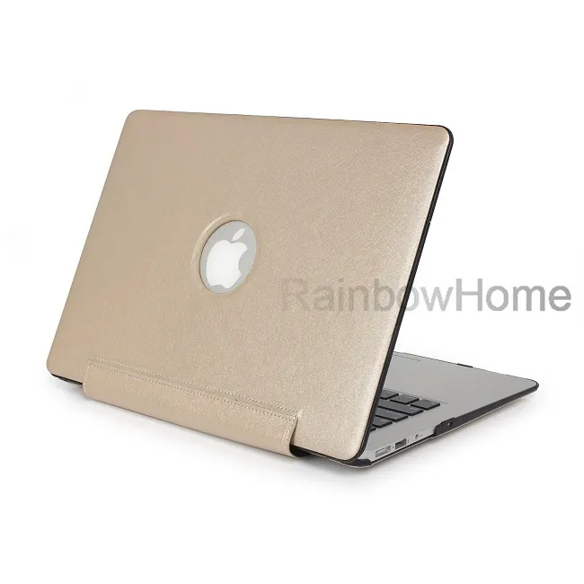Luxury PU Leather Skin Plastic Case Protective Shell Cover for Macbook Air Pro Retina 13 15 16 inch Hard Protection Cases Front Back