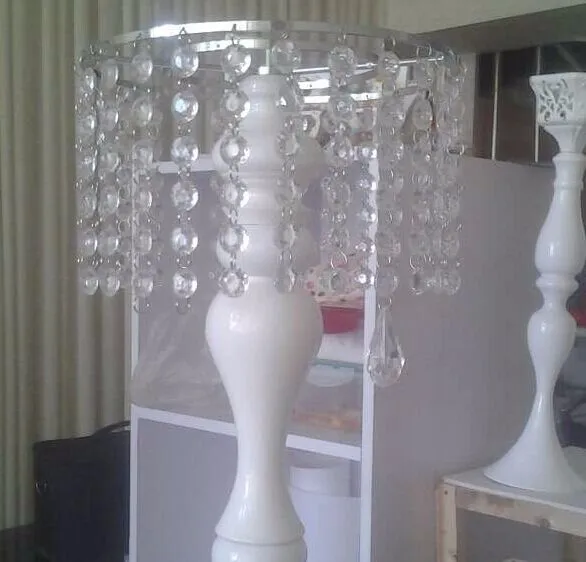 Livraison gratuite 2016 blanc cristal mariage fleur Vase fleur support Table de mariage pièce maîtresse 46 cm H 