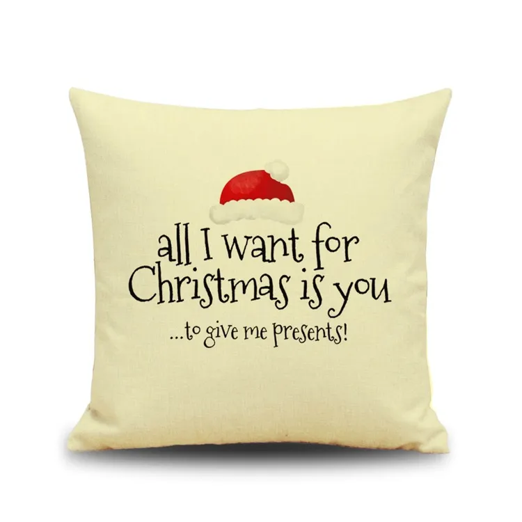 Christmas Pillow Case Office Reindeer Snowman Cushion Cover Home Sofa Hold Pillowcases Cartoon XMS Gift Pillow Cover