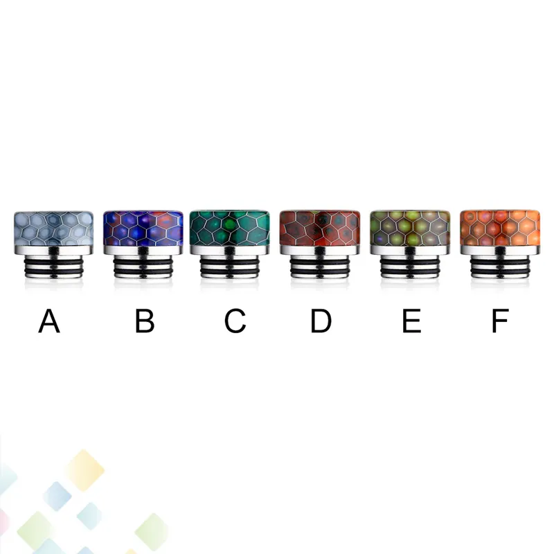 810 TFV8 Grid Drip Tips Resina epossidica in acciaio inossidabile Drip Tip Wave Bocchino a foro largo TFV8 TFV12 Accessori fumatori DHL Free