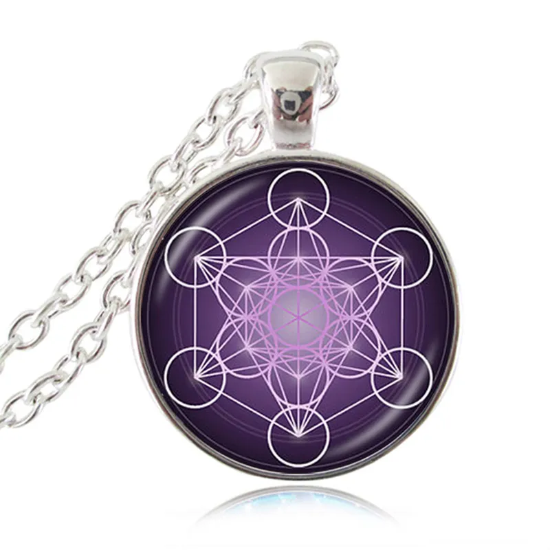 Metatron Cube Pendentif Collier Géométrie Sacrée Fleur de Vie Bijoux Chakra Spirituel Occulte Collier Femmes Hommes Magique Hexagramme Tour de Cou