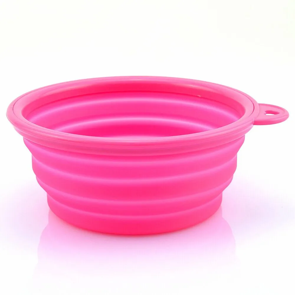D02 new pet bowls silicone Bowl pet folding portable dog bowls dog drinking water feed food bowl 